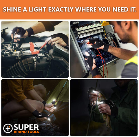 Image of SuperGloves™ LED Flashlight Gloves - A Light Exactly Where You Need it!