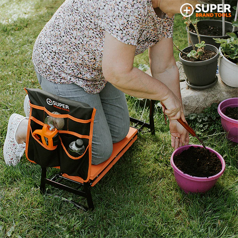 Image of SuperKneeler™ - Foldable Garden Kneeler Seat with Tool Bag